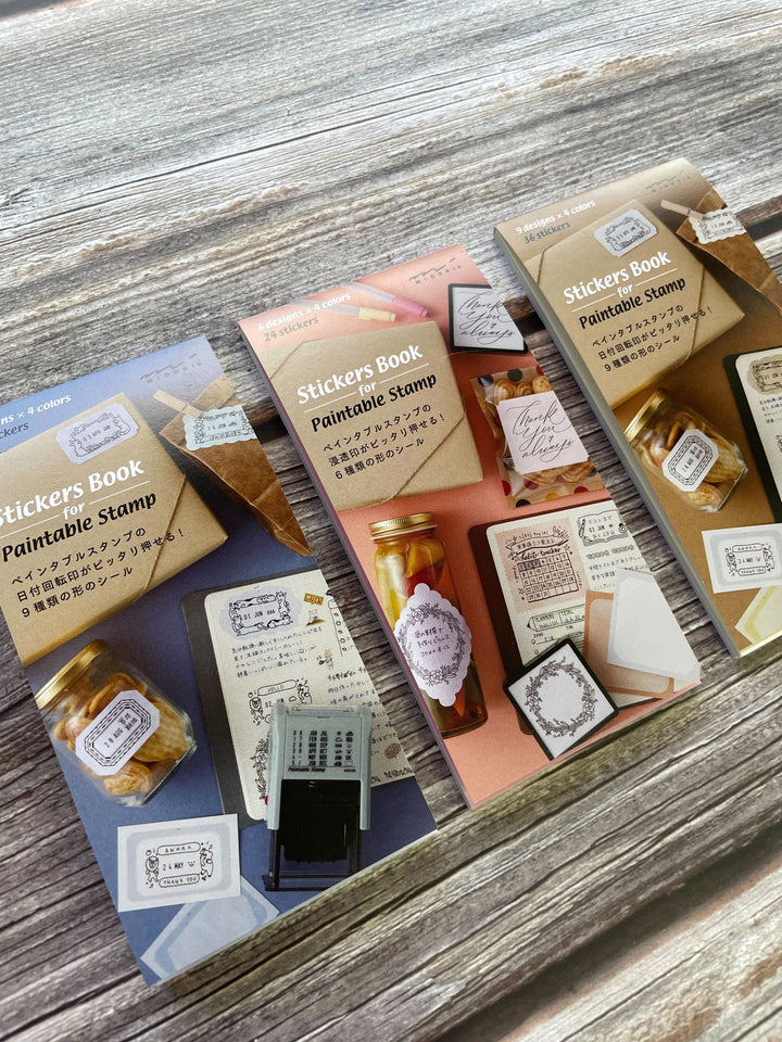 Midori Stickers Book For Paintable Rotating Stamp - Cold Colors