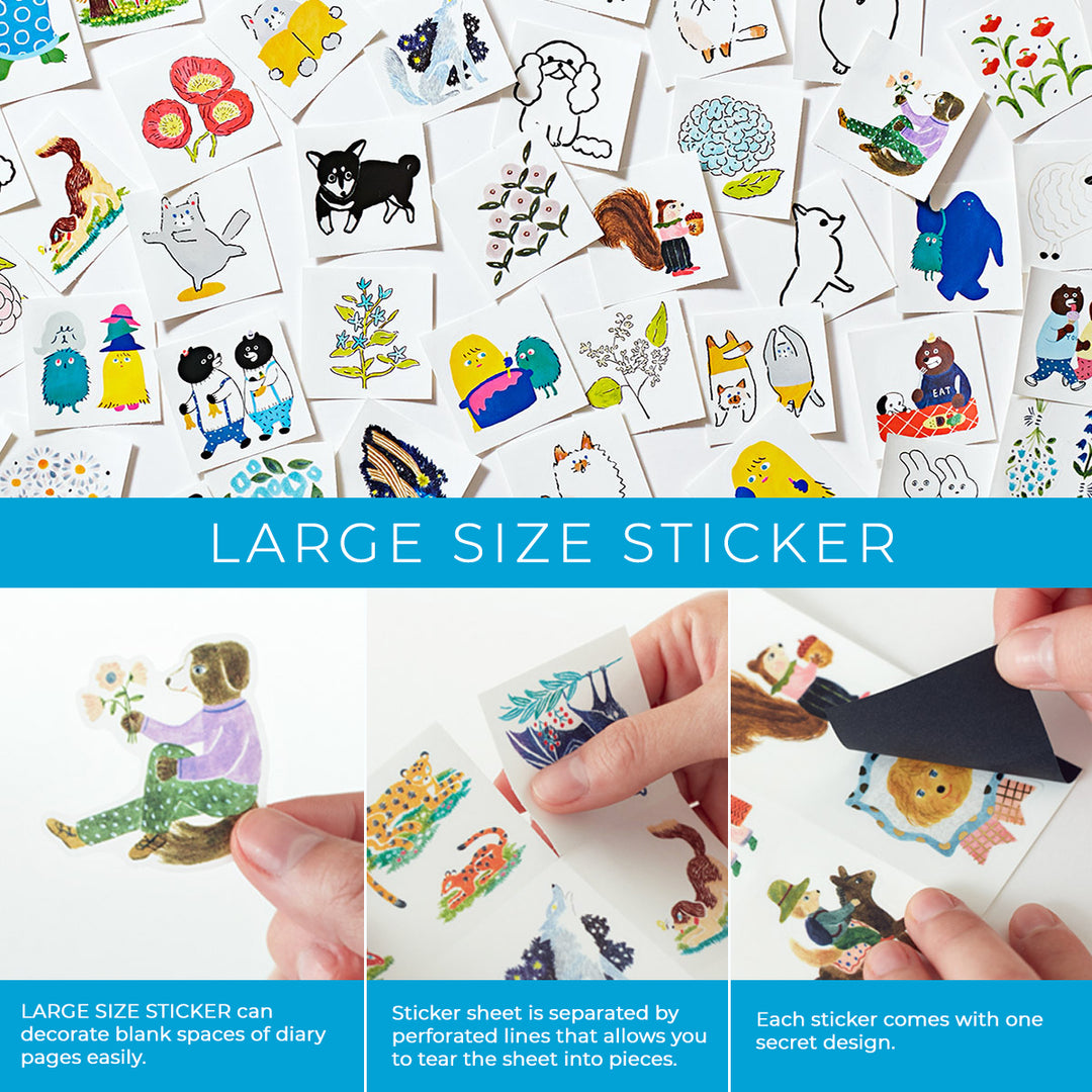 Hitotoki Large Size Sticker Monster — with packaging