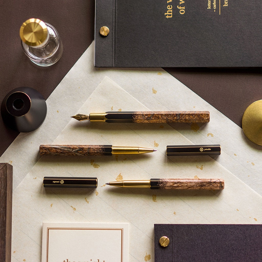 Pre-order Ystudio YAKIHAKU Rollerball Pen (Limited Edition Crafts), Ystudio, Rollerball Pen, ystudio-yakihaku-rollerball-pen-limited-crafts-edition, Gold, Cityluxe