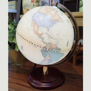 Luxo Antique Globe Map LED + Wood Base - 20cm, Luxo, Other, luxo-globes-antique-map-20cm-led-wood-base, globes, home decor, map, Cityluxe