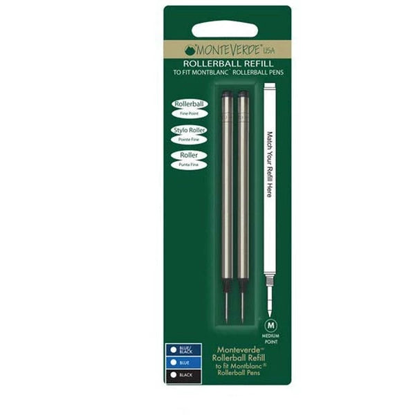 Load image into Gallery viewer, Monteverde Rollerball Refill To Fit Montblanc, Pack of 2, Monteverde, Rollerball Pen Refill, monteverde-rollerball-refill-to-fit-montblanc-rollerball-pen-medium-black, Black, Cityluxe
