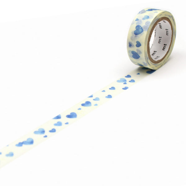 Load image into Gallery viewer, MT Deco Washi Tape Heart Stamp Blue, MT Tape, Washi Tape, mt-deco-washi-tape-heart-stamp-blue, 7m, Cityluxe
