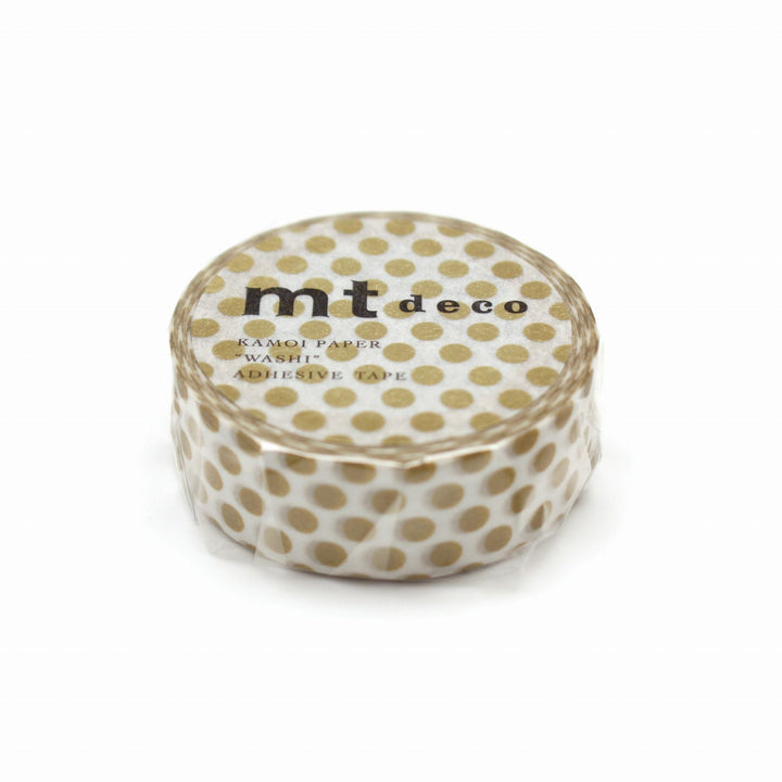 MT Deco Washi Tape Dot Gold 2, MT Tape, Washi Tape, mt-deco-washi-tape-dot-gold-2, 7m, Cityluxe