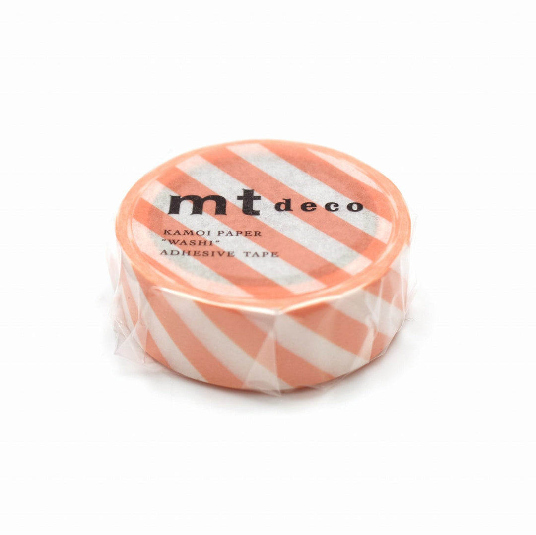 MT Deco Washi Tape Stripe Salmon Pink, MT Tape, Washi Tape, mt-deco-washi-tape-stripe-salmon-pink, 7m, Cityluxe