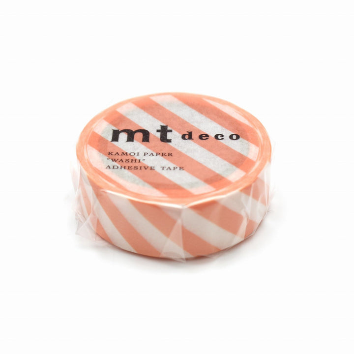 MT Deco Washi Tape Stripe Salmon Pink, MT Tape, Washi Tape, mt-deco-washi-tape-stripe-salmon-pink, 7m, Cityluxe