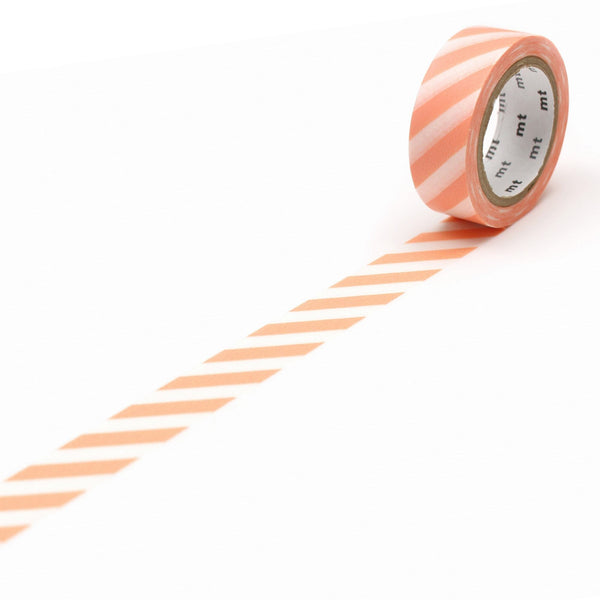 Load image into Gallery viewer, MT Deco Washi Tape Stripe Salmon Pink, MT Tape, Washi Tape, mt-deco-washi-tape-stripe-salmon-pink, 7m, Cityluxe
