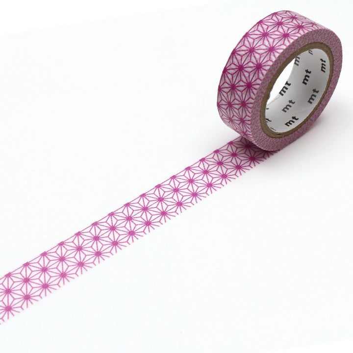 MT Deco Washi Tape Asanoha Wakamurasaki, MT Tape, Washi Tape, mt-deco-washi-tape-asanoha-wakamurasaki, mt2020aw, Red, Cityluxe