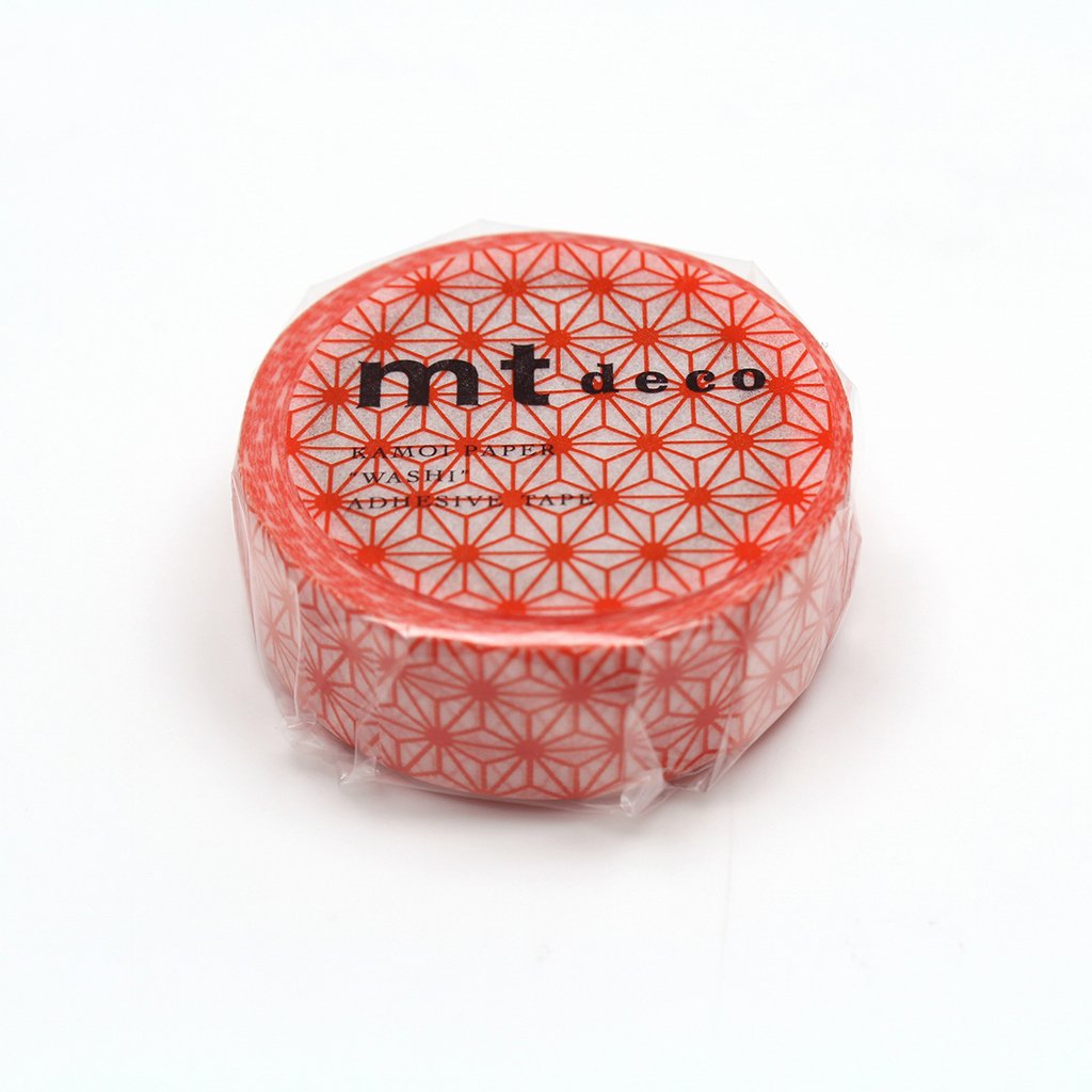 MT Deco Washi Tape Asanoha Akadaidai, MT Tape, Washi Tape, mt-deco-washi-tape-asanoha-akadaidai, mt2020aw, Red, Cityluxe