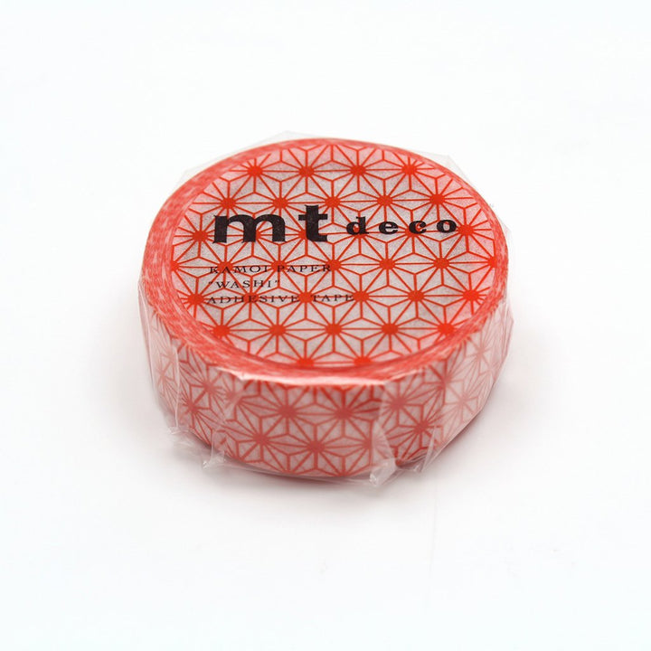 MT Deco Washi Tape Asanoha Akadaidai, MT Tape, Washi Tape, mt-deco-washi-tape-asanoha-akadaidai, mt2020aw, Red, Cityluxe