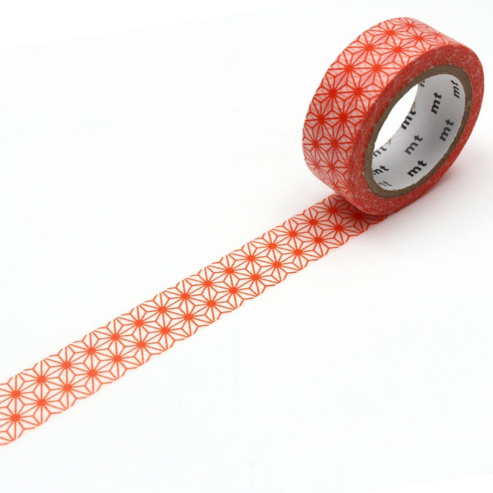 MT Deco Washi Tape Asanoha Akadaidai, MT Tape, Washi Tape, mt-deco-washi-tape-asanoha-akadaidai, mt2020aw, Red, Cityluxe