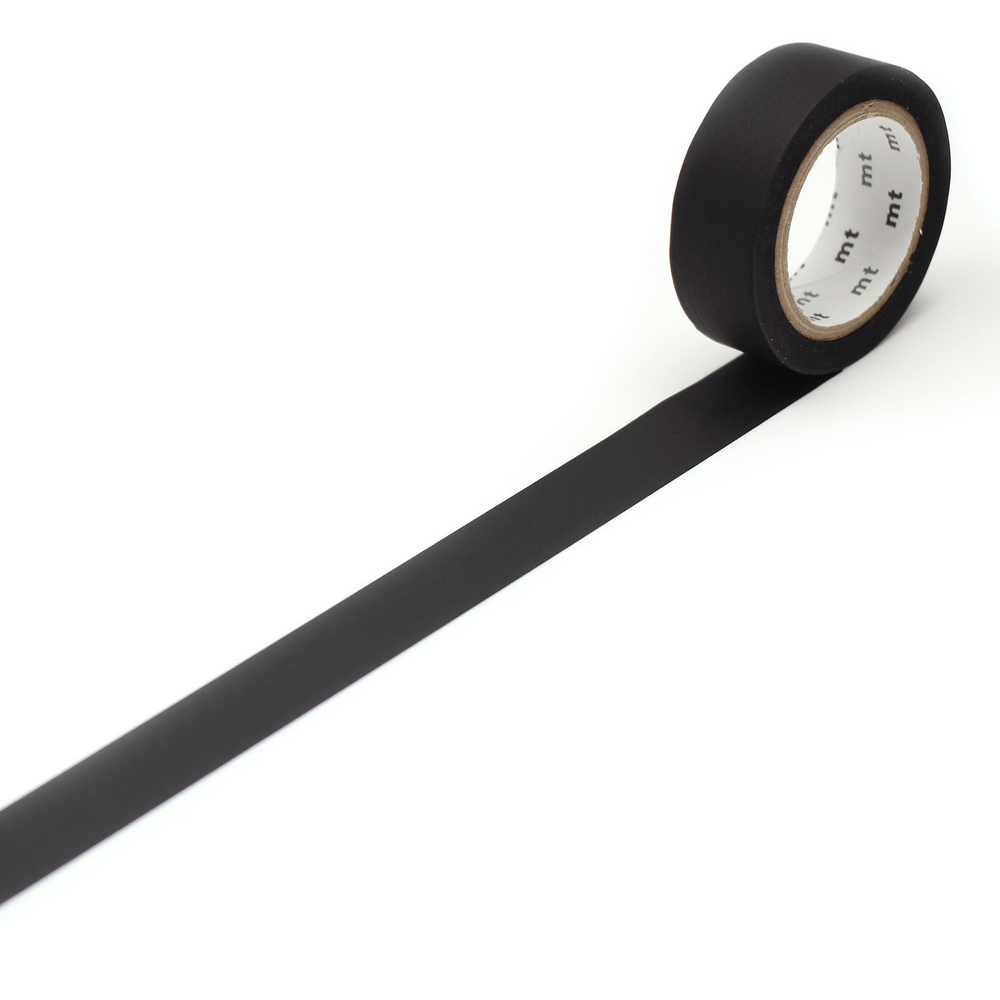 MT Basic Washi Tape Matte Black 7m, MT Tape, Washi Tape, mt-basic-washi-tape-matte-black-7m, 7m, Black, Cityluxe