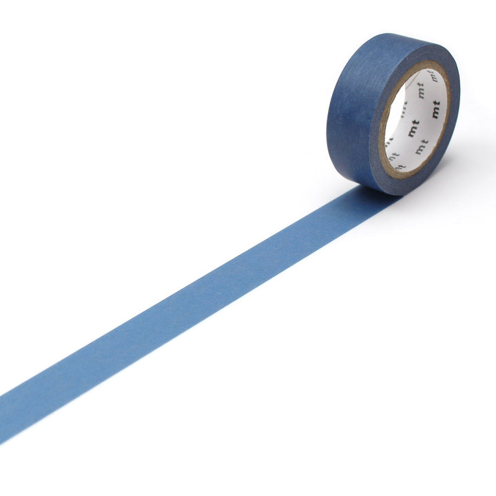 MT Basic Washi Tape Smoky Blue — roll front
