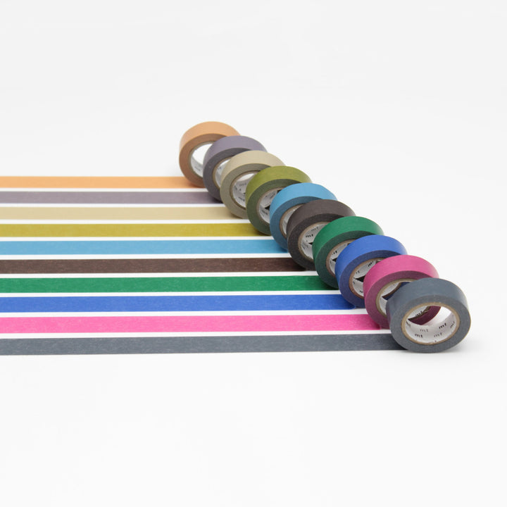 MT 10 Colours Washi Tape Set Dark (7m) — pattern detail