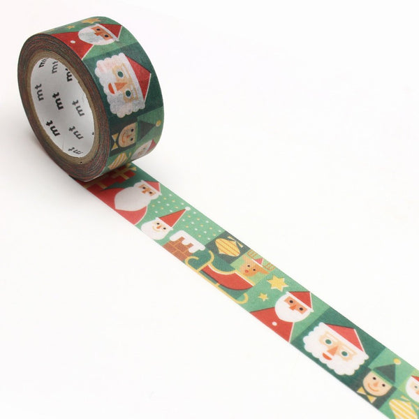 MT Christmas 2020 Washi Tape Various Santas — roll front