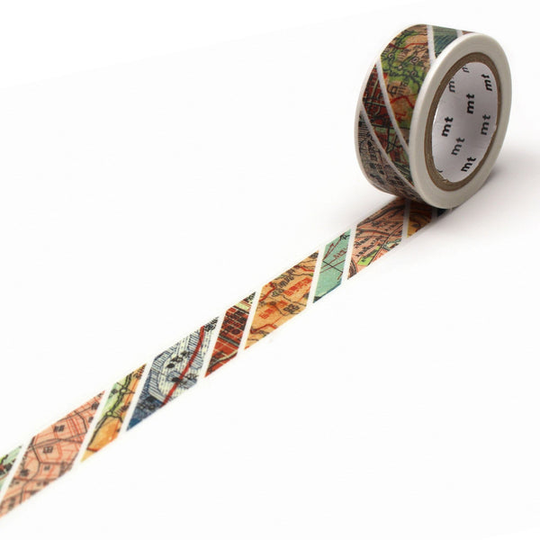 Load image into Gallery viewer, MT EX Washi Tape Map Stripes, MT Tape, Washi Tape, mt-ex-washi-tape-map-stripes, mt2021aw, Cityluxe
