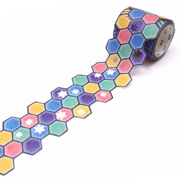 Load image into Gallery viewer, MT Fab Washi Tape Stars And Tiles, MT Tape, Washi Tape, mt-fab-washi-tape-stars-and-tiles, die-cut, mt2020aw, Red, Cityluxe
