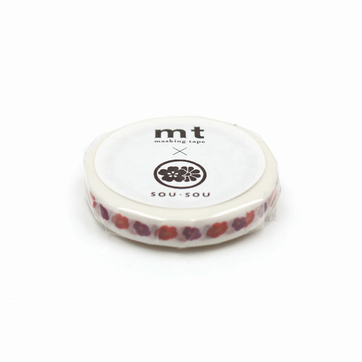 MT x SOU・SOU Washi Tape - Hanatsubaki — applied on surface