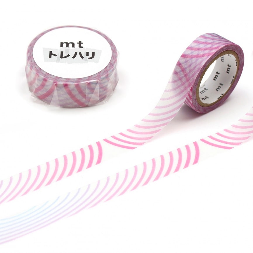 MT Trehari Washi Tape Wave Pattern Moire (Fab Tracing Paper) — roll front