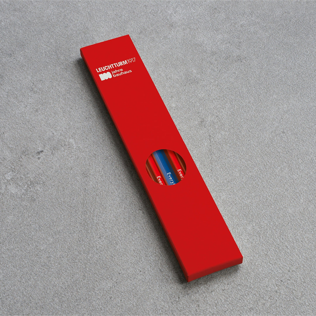 Leuchtturm1917 Bauhaus 100 Pencil Assorted Unit (4xRed, 1xRoyal Blue), Leuchtturm1917, Pencil, leuchtturm1917-bauhaus-100-pencil-assorted-unit-4xred-1xroyal-blue, Bauhaus Pencil, Blue, Red, Cityluxe