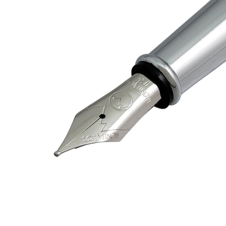 Monteverde Impressa Fountain Pen Black/Chrome Medium — barrel detail