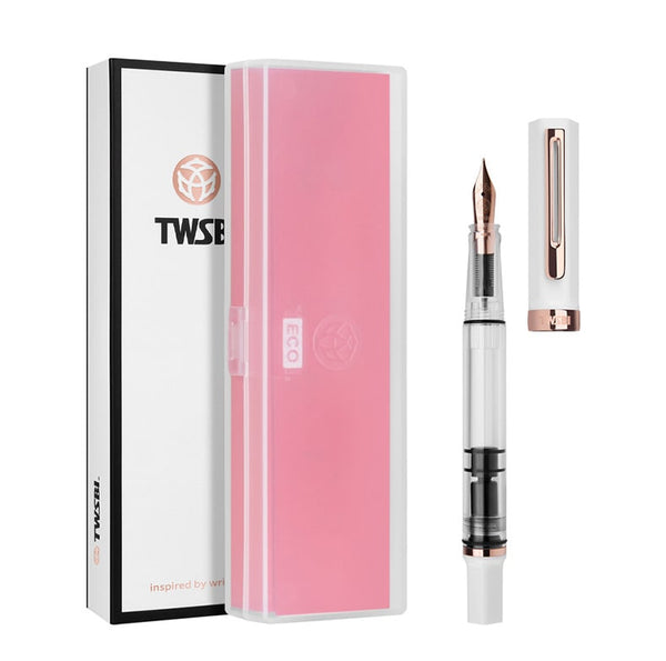 画像をギャラリービューアに読み込む, TWSBI ECO Fountain Pen White with Rose Gold Trim, TWSBI, Fountain Pen, twsbi-eco-fountain-pen-white-with-rose-gold-trim, can be engraved, Clear, demonstrator, White, Cityluxe
