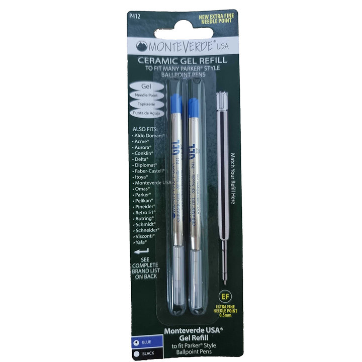 Monteverde Capless Gel Refill To Fit Parker Ballpoint Pen (Pack of 2) — Monteverde ballpoint pen — reliable smooth-writing everyday pen, at Cityluxe Singapore