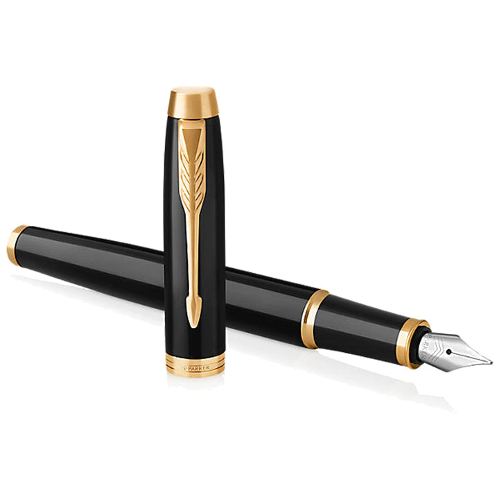 Parker IM Black GT Fountain Pen — flat lay