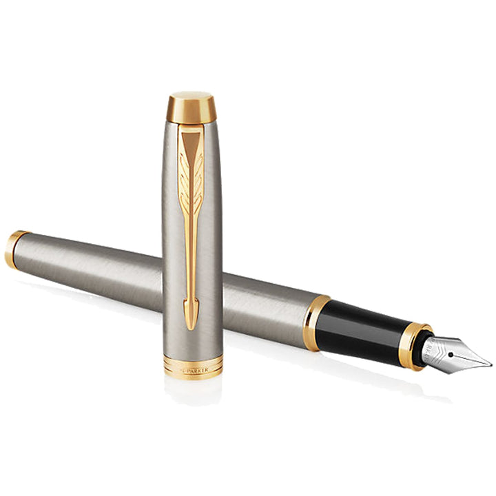 Parker IM Brushed Metal GT Fountain Pen, Parker, Fountain Pen, parker-im-bmtl-gt-fountain-pen, can be engraved, Silver, Cityluxe