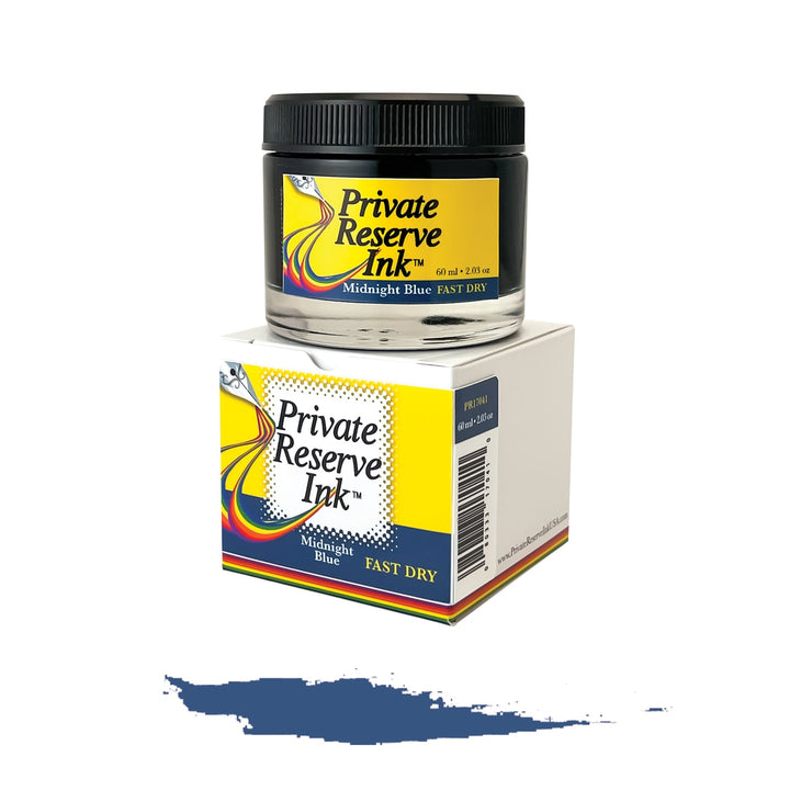 Private Reserve 60ml Ink Bottle Midnight Blue, FAST DRY — bottle front