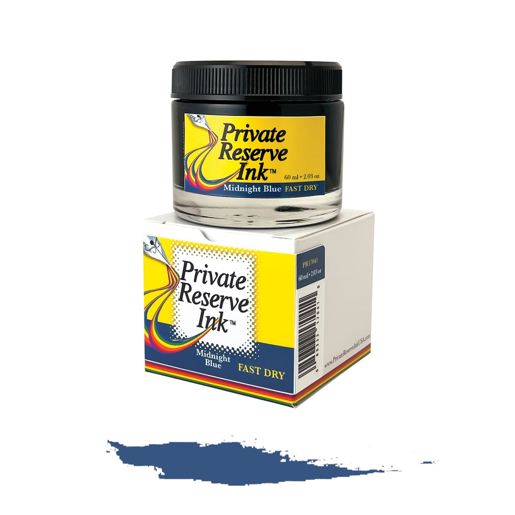 Private Reserve 60ml Ink Bottle Midnight Blue, FAST DRY, Private Reserve, Ink Bottle, private-reserve-60ml-ink-bottle-midnight-blue-fast-dry, Blue, Cityluxe