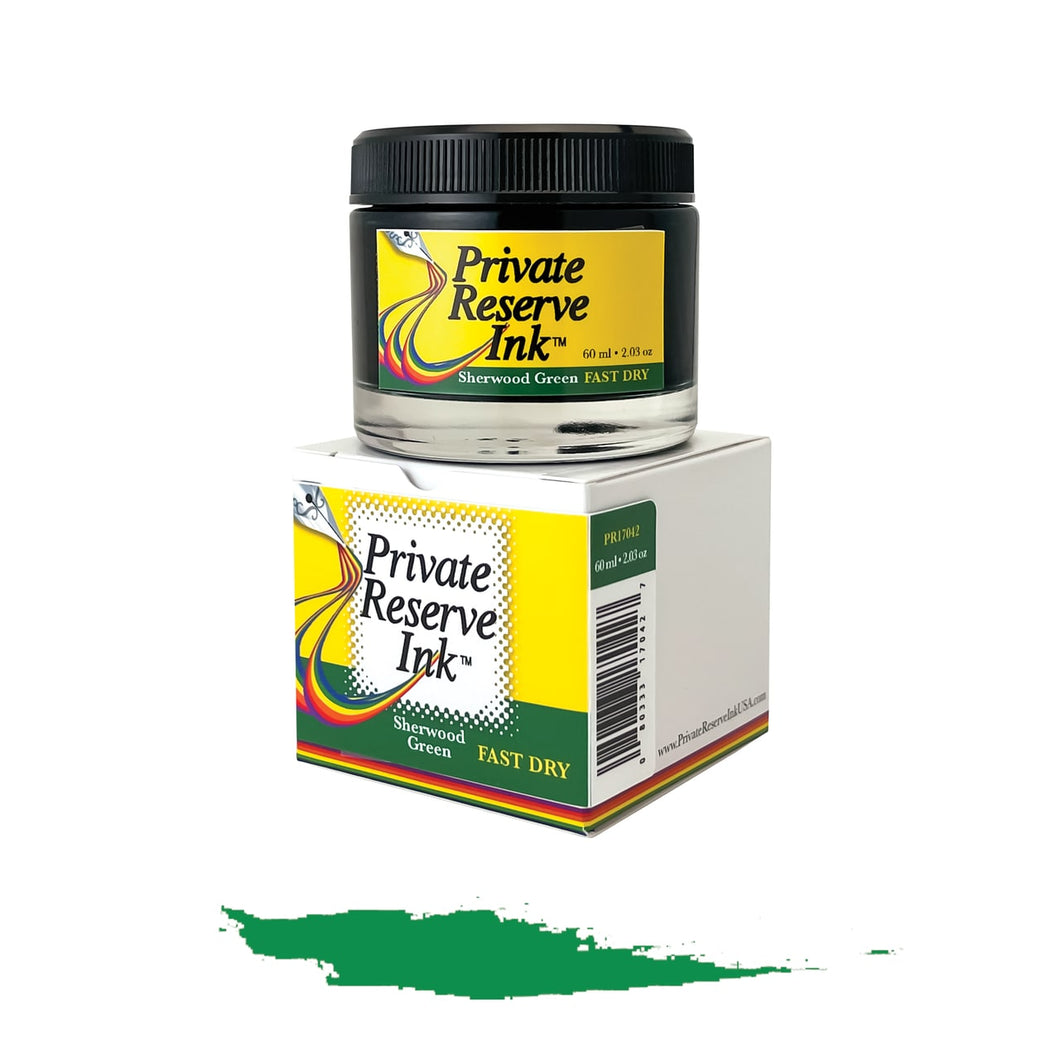 Private Reserve 60ml Ink Bottle Sherwood Green, FAST DRY, Private Reserve, Ink Bottle, private-reserve-60ml-ink-bottle-sherwood-green-fast-dry, Green, Cityluxe