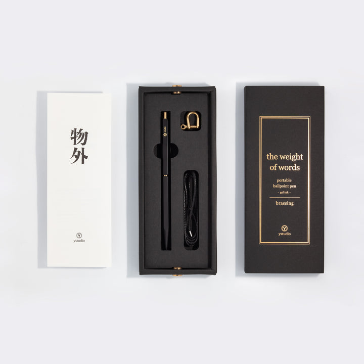 Ystudio Brassing Portable Ballpoint Pen Black — capped