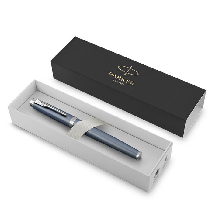 Parker IM Blue Grey CT Rollerball Pen — engraving example