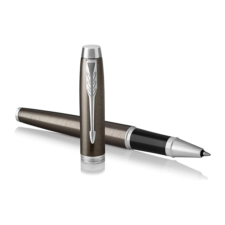 Parker IM Dark Espresso CT Rollerball Pen — writing at an angle