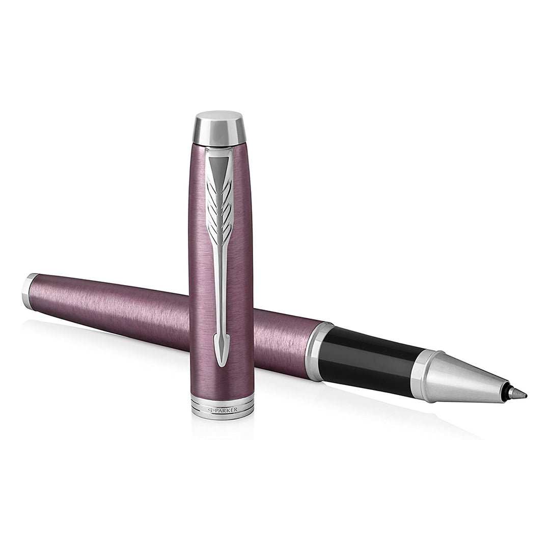Parker IM Light Purple CT  Rollerball Pen — writing at an angle
