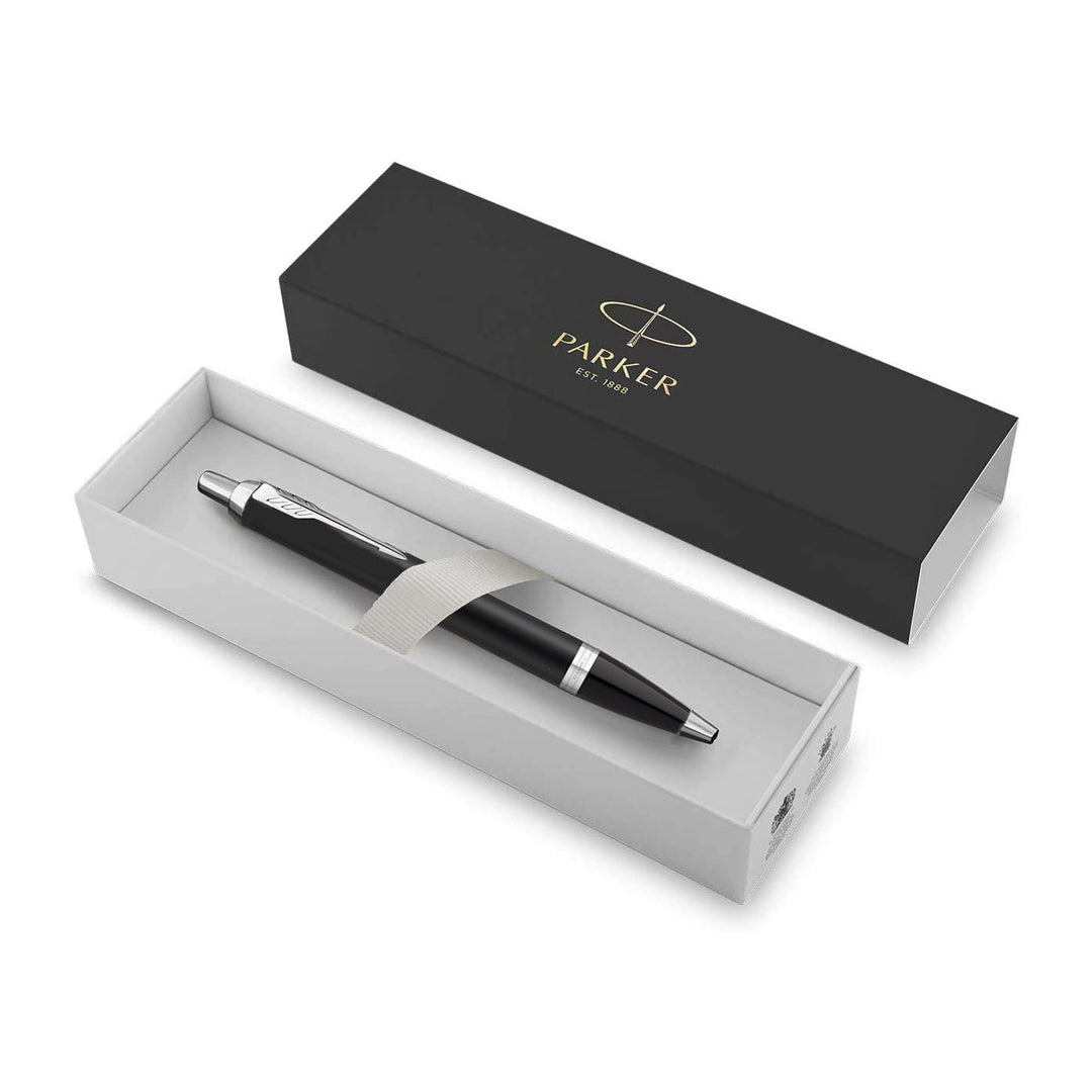 Parker IM Matte Black CT Ballpoint Pen — flat lay