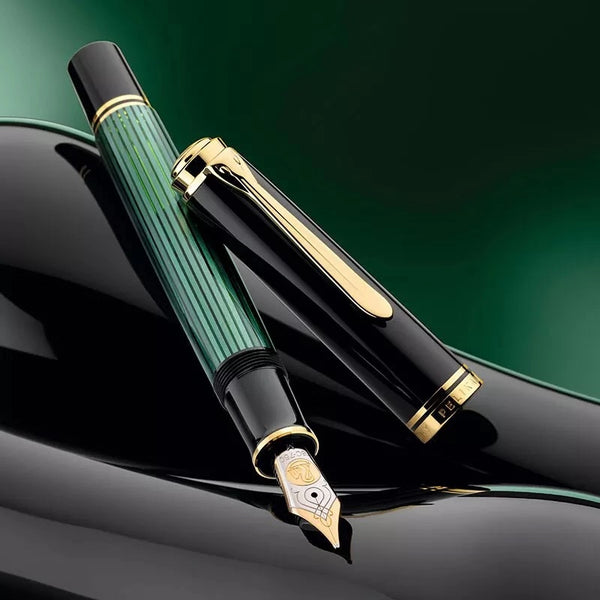 画像をギャラリービューアに読み込む, Pelikan Souverän® M600 Fountain Pen Black-Green, Pelikan, Fountain Pen, pelikan-souveran-m600-fountain-pen-black-green, Black, can be engraved, Green, Cityluxe
