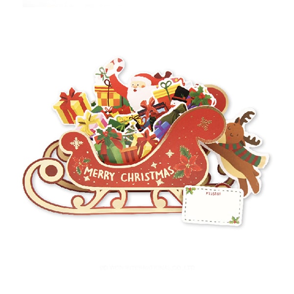 D'Won Card Santa On Sleigh, D'Won, Greeting Cards, dwon-card-santa-on-sleigh, , Cityluxe