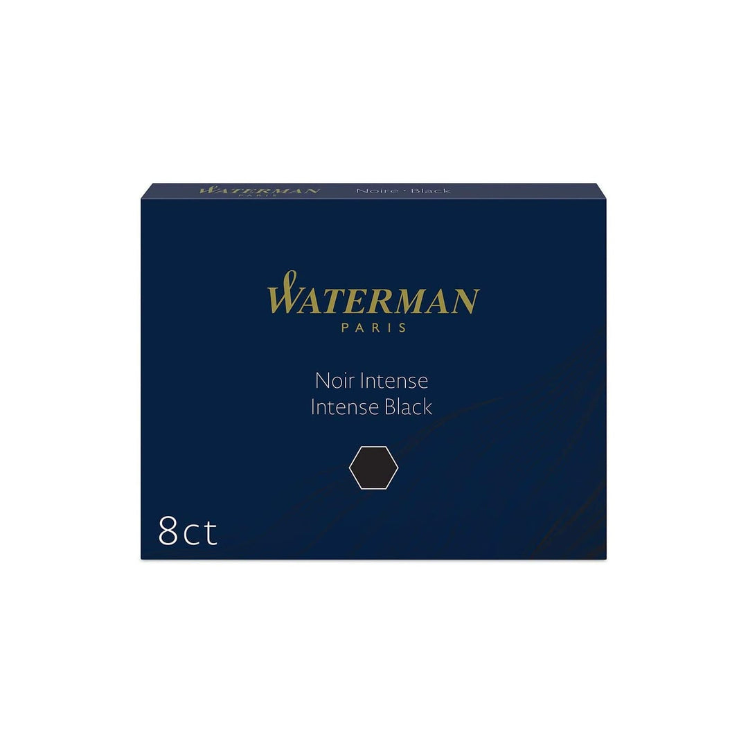 Waterman Long Standard Cartridge Pack of 8, Waterman, Ink Cartridge, waterman-long-standard-cartridge-pack-of-8, Black, Blue, Cityluxe