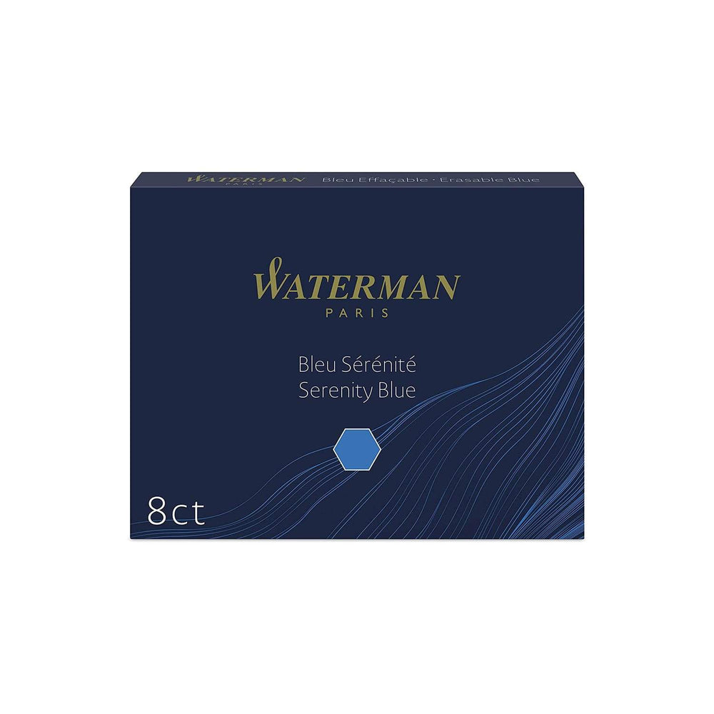 Waterman Long Standard Cartridge Pack of 8, Waterman, Ink Cartridge, waterman-long-standard-cartridge-pack-of-8, Black, Blue, Cityluxe