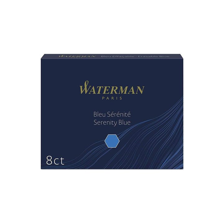 Waterman Long Standard Ink Cartridge Pack of 8 — bottle at angle