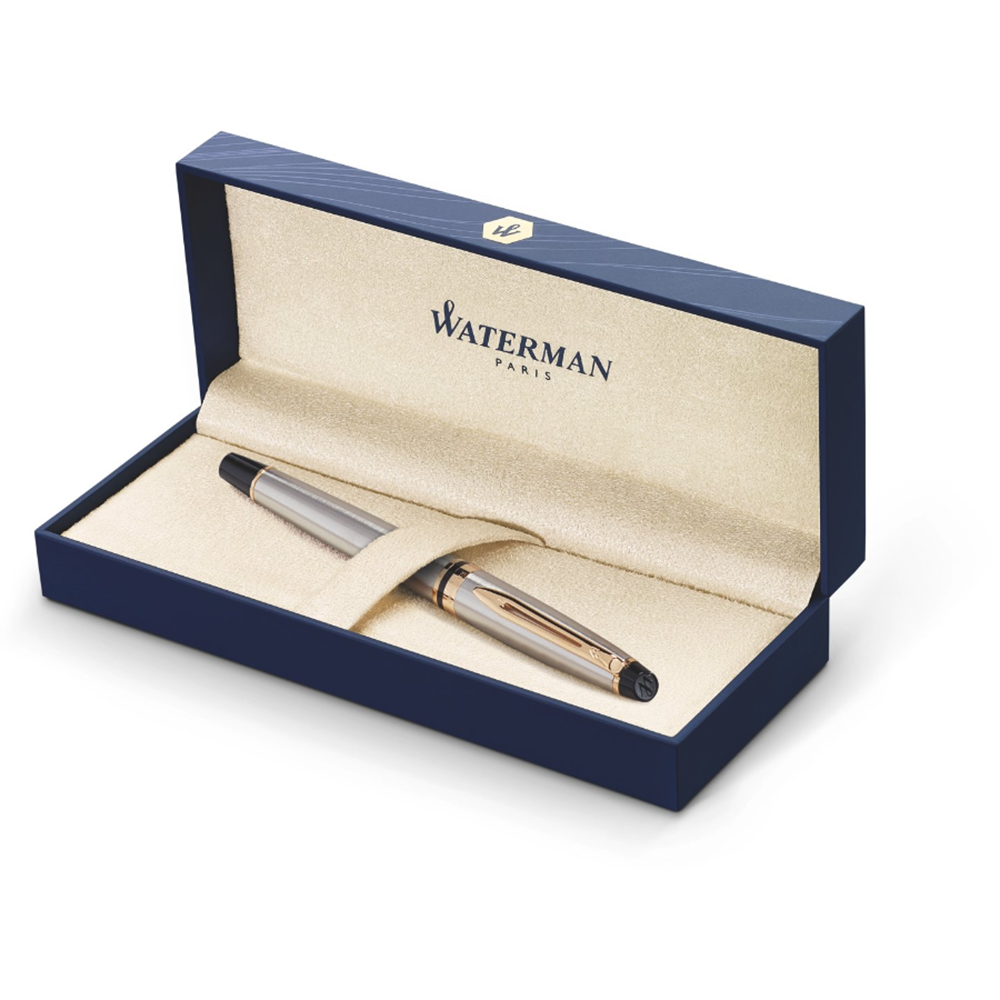 Waterman Expert3 Stainless Steel GT Fountain Pen — flat lay