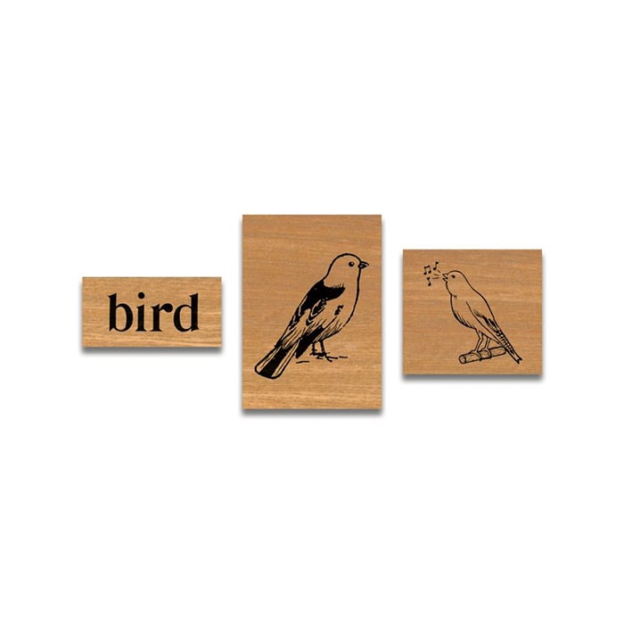 Cavallini Rubber Stamp In Tin Birds — side view