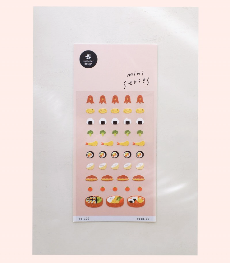 Suatelier Sticker Mini Series in Food.05 Bento — Suatelier decorative sticker — for journaling, planners and scrapbooking, at Cityluxe Singapore