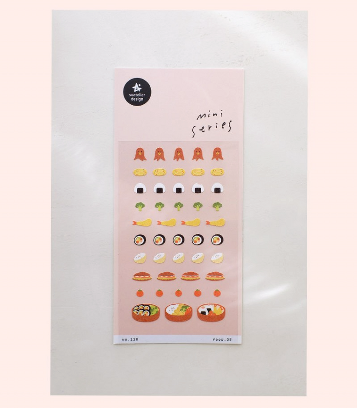 Suatelier Sticker Mini Series in Food.05 Bento — Suatelier decorative sticker — for journaling, planners and scrapbooking, at Cityluxe Singapore