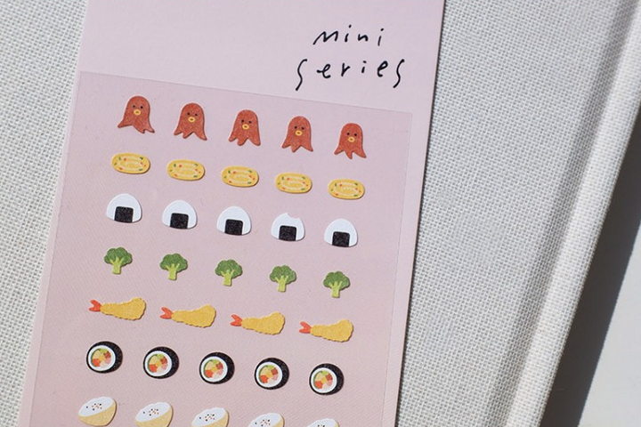 Suatelier Sticker Mini Series in Food.05 Bento — Suatelier decorative sticker — for journaling, planners and scrapbooking, at Cityluxe Singapore