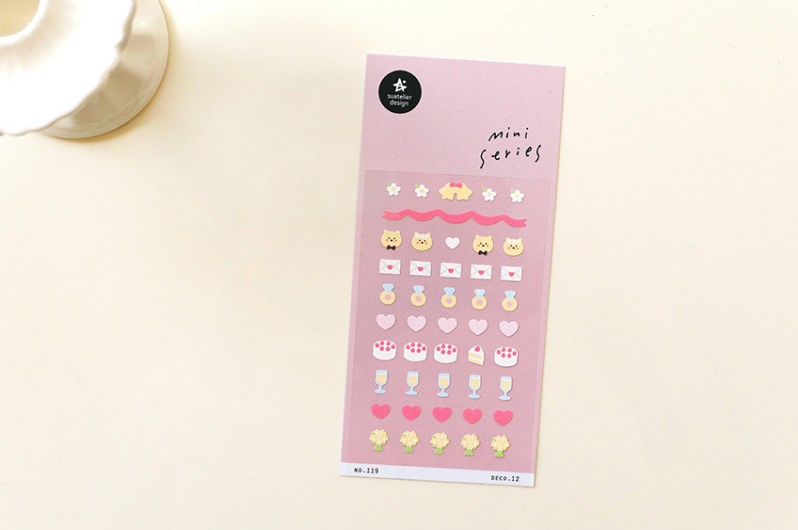 Suatelier Sticker Mini Series in Deco.12 Wedding — Suatelier decorative sticker — for journaling, planners and scrapbooking, at Cityluxe Singapore