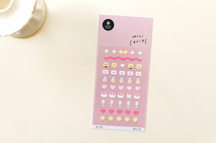 Suatelier Sticker Mini Series in Deco.12 Wedding — Suatelier decorative sticker — for journaling, planners and scrapbooking, at Cityluxe Singapore