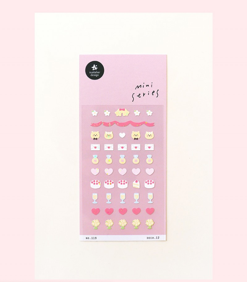 Suatelier Sticker Mini Series in Deco.12 Wedding — Suatelier decorative sticker — for journaling, planners and scrapbooking, at Cityluxe Singapore