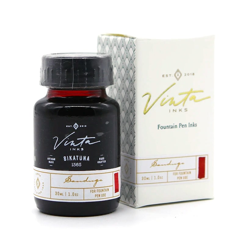 Vinta Inks 30ml Ink Bottle Sikatuna (Sandugo 1565), Vinta Inks, Ink Bottle, vinta-inks-30ml-ink-bottle-sikatuna-sandugo-1565, Inktober22, Red, sheening, Cityluxe